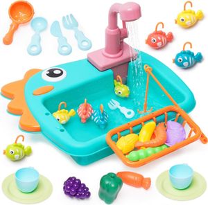 LBLA Kinder-Küchenset Multifunktionale Spielzeugküchenspüle, (61-tlg., mit Angelspiel, Warmwasserhahn & Farbwechsel-Geschirr), Ideal für Jungen, Mädchen & Kleinkinder LBLA Kinder-Küchenset Multifunktionale Spielzeugküchenspüle, (61-tlg., mit Angelspiel, Warmwasserhahn & Farbwechsel-Geschirr), Ideal für Jungen, Mädchen & Kleinkinder