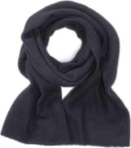 TUMELO Schal Damen & Herren, edler 100% Kaschmirschal, Uni, warmer Strickschal, weicher Wollschal - Schwarz