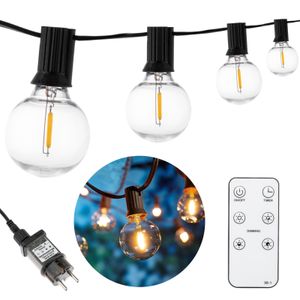 LUMILED LED Lichterkette Dimmbar 15,2M 30x Glühbirnen Innen 230V IP44 G45 30er Birnen Lichterketten Warmweiß 3000K für Weihnachten Garten
