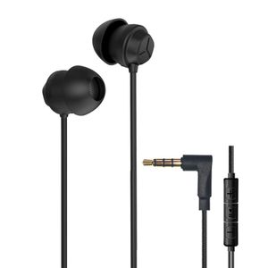 X110 Schlafkopfhörer, geräuscharmer In-Ear-Kopfhörer, 3,5-mm-Anschluss, kompatibel mit iPhone und Android, Schwarz