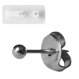 1 Stück Erstohrstecker Titan Sterile Ohrstecker mit Kugel Studex System 75 Größe - 3 mm rund Ohrschmuck Ohrringe Ohrhänger