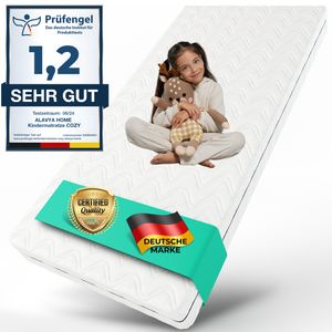 Alavya Home® Kindermatratze 80 x 160cm COZY PLUS Kaltschaummatratze 160x80x16 cm - Weiß