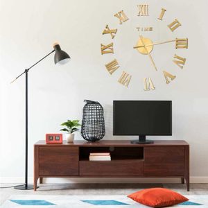 vidaXL 3D nástenné hodiny Moderný dizajn Zlatá 100 cm XXL