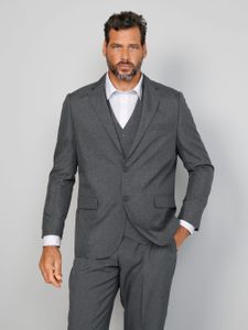 Men Plus Sakko Baukasten-System Schlitz Kunstfaser Gefüttert Grau 70 Formstabil Regular Fit