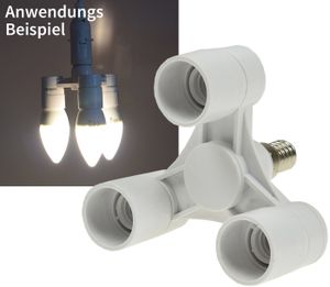 CHILITEC E14-Fassung "Triple" 22238, Adapter auf 3x E14-Schraubfassungen