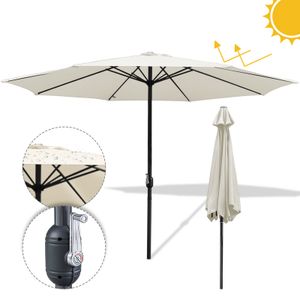 EINFEBEN 3.5m Sonnenschirm Marktschirm mit Handkurbel UV40+ Outdoor-Schirm Terrassen Gartenschirm,Beige