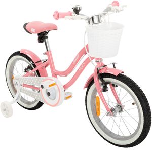 Actionbikes Kinderfahrrad Starlight 16 Zoll | Kinder Fahrrad - V-Brake Bremsen - Kettenschutz - Fahrradständer - 4-7 Jahre (Rosa)