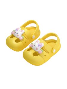 Kinder Pantoffeln Sommer Sandale Wasserdicht Schuhe Atmungsaktiv Offene Zehe Hausschuhe Gelb,Größe:EU 24