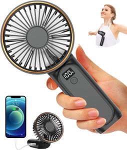 Handventilator, 3600mAh Handventilator mit Akku, 6 Geschwindigkeiten einstellbar, Leiser Faltbarer Taschenventilator, Nackenventilator, Schwarz Handventilator, 3600mAh Handventilator mit Akku, 6 Geschwindigkeiten einstellbar, Leiser Faltbarer Taschenventilator, Nackenventilator, Schwarz