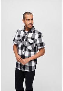Brandit - CHECKED FLANELL Kurzarm Hemd weiß / schwarz - 6XL