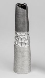 Formano Vase aus Keramik, silber-anthrazit, ca. 40cm