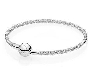 Pandora 596543 Mesh-Armband Damen Moments Silber 21 cm
