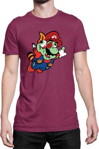 Mario Zombie Fly Herren T-shirt Super Mario Bros Luigi Bowser, M / Burgundy