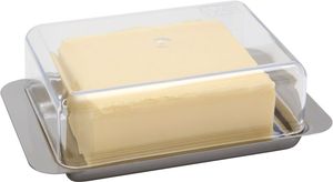 APS Kühlschrank-Butterdose - hochwertiger Edelstahl Butter Behälter  Germany  langlebig und nicht rostend 16 x 9,5 x 5,5cm , nicht spülmaschinenfest