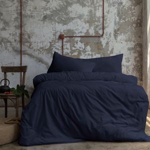 Komfortec Premium Bettwäsche 240x220 cm Bettbezug + 40x80 cm 2 Kissenbezüge, gebürstet 100% Polyester-Mikrofaser 120 g/m², 3teiliges Superweiches Bettwäsche-Set, Blau