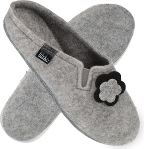 filsko® Fils Damen Filz Hausschuhe mit Blumenapplikation Damen Winter Pantoffeln Filzsohle Gummisohle