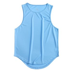 Männer Lose Hemd Tank Elastische Fitness Bequeme Weste Einfarbig Ärmelloses Top,Farbe: Himmelblau,Größe:L