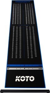KOTO - Oche Carpet Checkout Dartmatte Blau 285 x 80 cm + Oche Inkl. Score Indikator, Rutschfeste Teppich Dartmatte