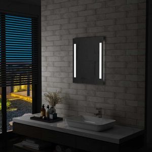 Maison Exclusive Kúpeľňové nástenné zrkadlo s LED svetlom a poličkou 50 x 70 cm