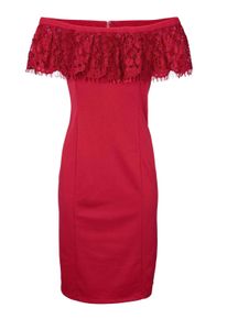 Ashley Brooke Damen Designer-Carmenkleid mit Spitze, rot, Größe:40