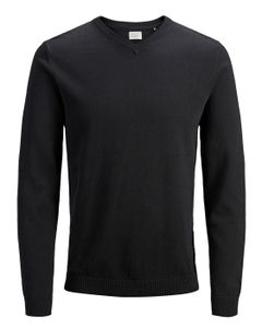 JACK & JONES JJEBASIC KNIT V NECK NOOS , Farbe:Black  / Schwarz, Größe:XL