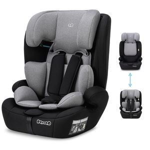 Booboo Safety Berlin, Kindersitz ohne Isofix von 76-150 cm, mitwachsend, 3-Punkt-Gurt, universell - Black grey