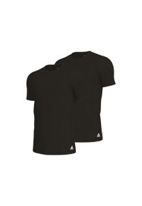 adidas Herren T-Shirt, 2er Pack - Active Flex Baumwolle, Rundhals, Crew Neck, uni Schwarz L