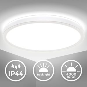 LED Bad-Deckenlampe 18W Panel Leuchte IP44 29cm rund Beleuchtung Küche Flur weiß