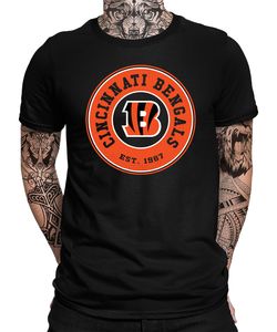 Cincinnati Bengals - American Football NFL Super Bowl Herren T-Shirt, Schwarz, S, Vorne