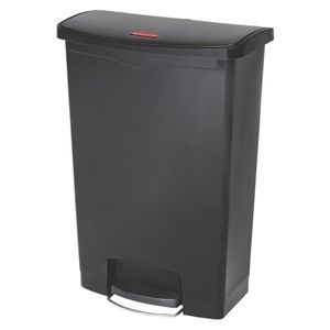 RUBBERMAID Slim Jim® Kunststoff-Tretabfallbehälter mit Pedal an der Breitseite 90 L, Farbe:Schwarz