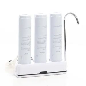 Naturewater NW-3-PPCTOUF 3 Stufen Counter Top Wasserfilter, 5 µ, PP Sediment, Aktivkohle Block und Ultrafilter Filtereinsatz, mit Universaladapter, Wasserhahn