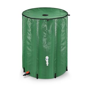 Sessamen-LP sud na dešťovou vodu, skládací nádrž na vodu 380L, sběrač vody, cisterna, sud na dešťovou vodu s kohoutkem, zelený, 100 galonů