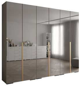 MEBLE KRYSPOL Inova 1 Schrank Spiegel - 236,7x300x47cm - Kaschmir Kaschmir Gold