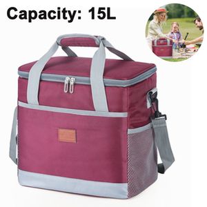 Stück Lunch Bag 15L / 25L Isolierte Lunchbox Soft Cooler Kühltasche für Erwachsene Männer Frauen,15L,Weinrot