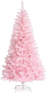 180cm rosa künstlicher Weihnachtsbaum, Tannenbaum mit 472 Zweigen & Metallständer, Dekobaum, Pink Christbaum aus 100% PVC, Weihnachtsdekoration