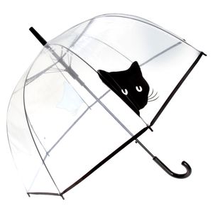 X-brella Womens/Damen transparenter Regenschirm mit Katzenkopf. UM307 (Einheitsgröße) (Transparent/Katzen Kopf)
