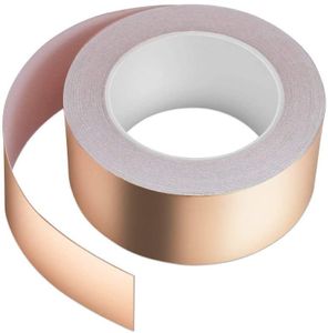 Kupferband 25M x 50mm, Kupferfolienband EMI Copper Foil Tape Abschirmband Kupferfolie Kupferband Selbstklebend Klebeband Schneckenband Schneckenschutz