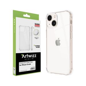 ARTWIZZ Protection Clear Case für iPhone 13 mini - Schlanke Schutzhülle aus TPU mit luftgepolsterten Ecken, Transparent