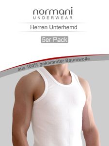 normani 5 Stück Herren-Unterhemd Doppelripp