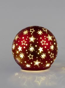Formano Deko Kugel Licht Gold LED-Licht mit Timer Weihnachtskugel Weihnachten