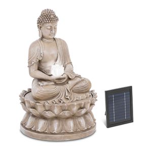 Solar Gartenbrunnen Solarbrunnen Zierbrunnen Wasserspiel sitzende Buddhafigur LED