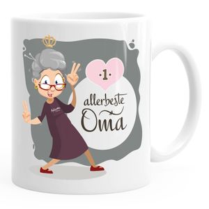 Kaffee-Tasse Allerbeste Oma Geschenk-Tasse Beste Großmutter MoonWorks® weiß unisize