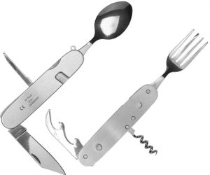 Camping-Besteck - 6-fach Multi-Tool-Besteck - Klapp-Besteck inkl.