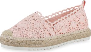 VAN HILL Damen Bast Slipper Spitzen Espadrilles Häkeloptik Profilsohle 890068, Farbe: Rosa, Größe: 38 VAN HILL Damen Bast Slipper Spitzen Espadrilles Häkeloptik Profilsohle 890068, Farbe: Rosa, Größe: 38