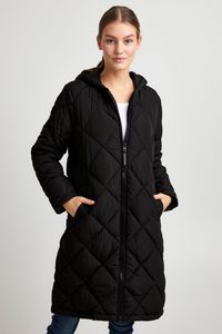 OXMO OXStanca Damen Steppmantel Wintermantel Winterjacke gefüttert mit Kapuze Eingrifftaschen Regular fit