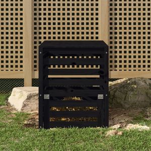 vidaXL Kompostér černý 63,5x63,5x77,5 cm Borovicový masiv