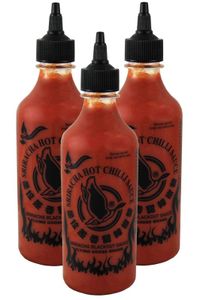 [ 3x 455ml ] FLYING GOOSE Sriracha Hot Chilli BLACKOUT Sauce / EXTREMELY HOT Chilisauce