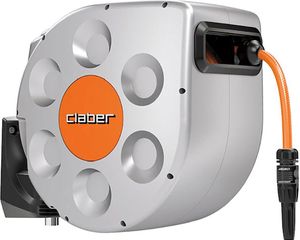 claber® Premium Schlauchtrommel mit automatischer Aufwicklung und Slow Rewind System 20m