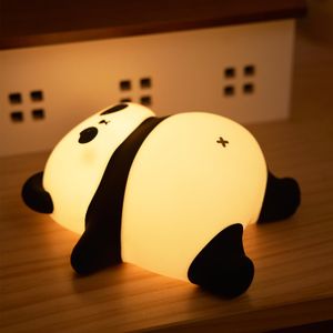 LED Nachtlicht Silikon Birne Touch Nachtlampe USB-Aufladbar mit Timer,Schlaflicht Kinderzimmer tragbare Schlafhilfe Stilllicht,Gesche,Panda