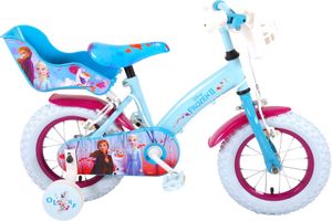 Kubbinga Kinderfahrräder Mädchen Disney Frozen 12 Zoll 21,5 cm Mädchen Felgenbremse Blau
